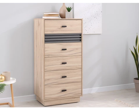 Komoda se zásuvkami Ancona, 60 cm, dub estana/antracit