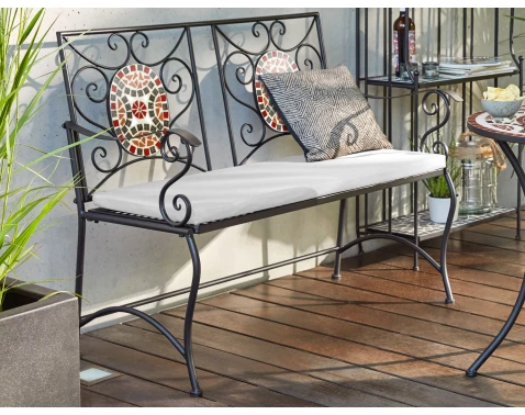 Zahradní lavice Mosaic, černá/červená