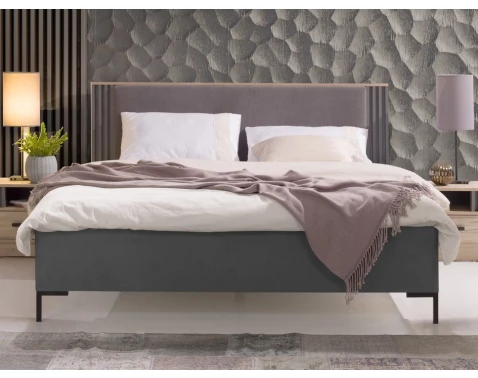 Postel s úložným prostorem Almo 160x200 cm, dub estana/antracit