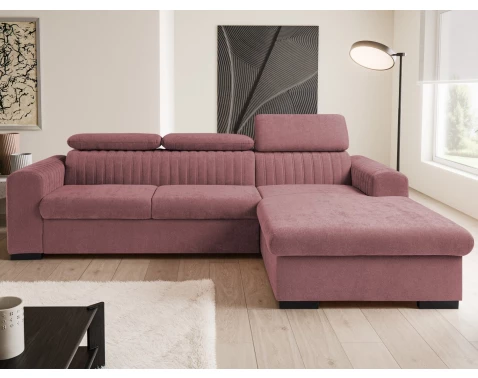 Rohová sedačka Sansa, starorůžová látka, pravý roh
