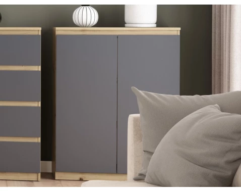 Skříňka Carlos 80 cm, dub artisan/grafit