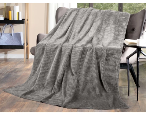 Flanelová deka Cashmere Dots 220x240 cm, šedá