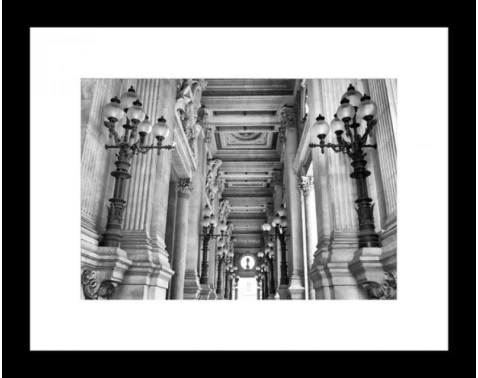 Levně Rámovaný obraz Architektura 30x24 cm, černobílý