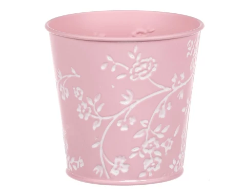 Levně Obal na květináč růžový s bílými růžemi, 11 cm