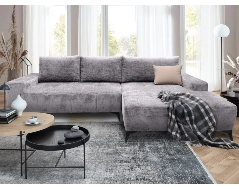Rohová sedačka Mauro, holubí šedá látka, pravý roh