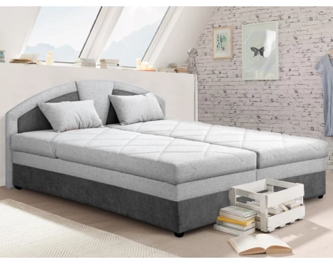 Postel Amelie 180x200 cm, světlá/tmavá šedá tkanina