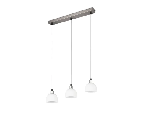 Závěsné stropní osvětlení Molly, matný nikl/bílé sklo