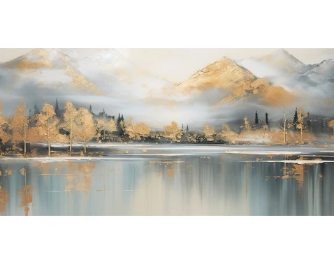 Levně Obraz na plátně Horská krajina, 100x50 cm, efekt ruční malby