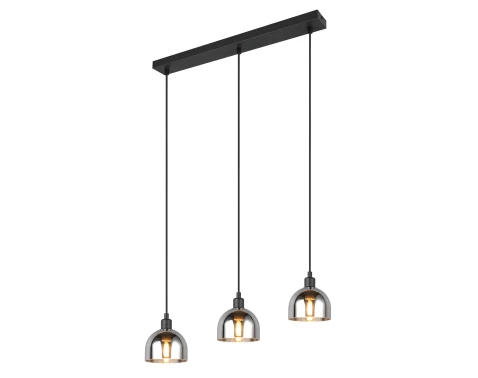 Závěsné stropní osvětlení Molly, černá/chromované sklo