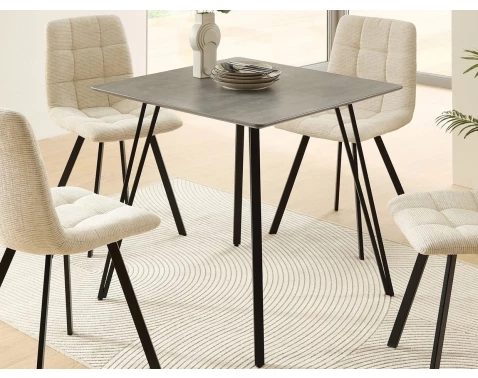 Čtvercový jídelní stůl Fiete 80x80 cm, imitace šedého betonu