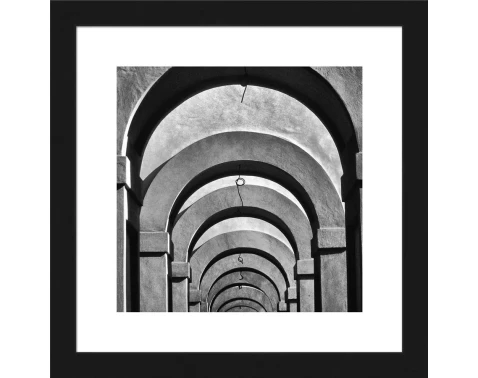Levně Rámovaný obraz Klenby 20x20 cm, černobílý