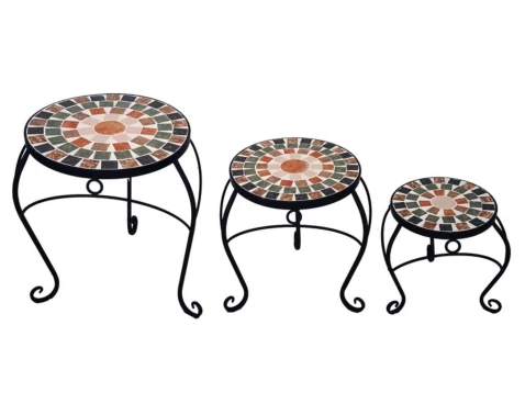 Sada stolků  Mosaic, černá/zelená