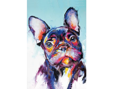 Levně Obraz na plátně Francouzský buldoček, 60x90 cm, efekt ruční malby