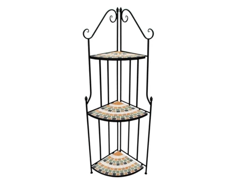 Rohový regál Mosaic, černý/zelený