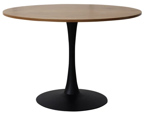 Levně Kulatý jídelní stůl Ronduel, 110 cm, černý/dub