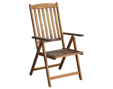 Zahradní polohovací židle drevená š/v/h: 70x107x60 cm