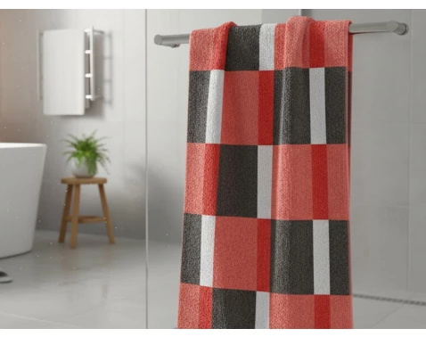 Levně Osuška Pantone Karo 70x140 cm, korálová