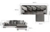 Rohová sedací souprava Bern, světlá šedá/šedá/vzor