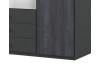 Šatní skříň s otočnými dveřmi Göteborg, 225 cm, šedá vintage ocel