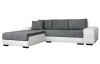 Rohová sedací souprava Mallorca, bílá ekokůže/šedá látka