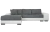 Rohová sedací souprava Mallorca, bílá ekokůže/šedá látka