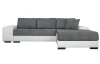 Rohová sedací souprava Mallorca, bílá ekokůže/šedá látka