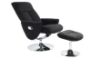 TV křeslo s podnožkou Campi, černá látka