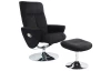 TV křeslo s podnožkou Campi, černá látka
