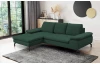Rohová sedací souprava Vespa, lahvově zelená látka, levý roh