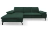 Rohová sedací souprava Vespa, lahvově zelená látka, levý roh