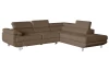 Rohová sedací souprava Lotos, světle hnědá tkanina, pravý roh