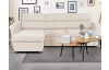 Rohová sedací souprava Livia, světle béžová látka, levý roh