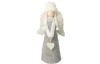 Vánoční dekorace Anděl s copy, bílá/šedá