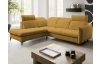 Rohová sedačka Glow, žlutá látka, levý roh