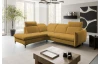 Rohová sedačka Glow, žlutá látka, levý roh