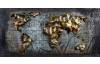 Kovový obraz na zeď Mapa světa 80x40 cm, vintage