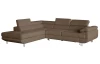 Rohová sedací souprava Lotos, světle hnědá tkanina, levý roh