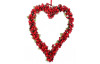 Umělý věnec tvar srdce, červené bobule