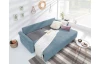 Rozkládací pohovka na trvalé spaní Island, modrá látka