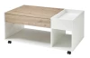 Konferenční stolek s přihrádkami Emil, bílý/dub artisan