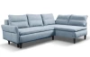 Rohová sedací souprava Danny, šedo-modrá látka