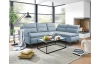 Rohová sedací souprava Danny, šedo-modrá látka
