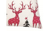 Vánoční dekorační polštář Rudolf, sobi, červený károvaný vzor, 45x45 cm