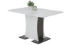Rozkládací jídelní stůl Susanne 120x80 cm, lesklá bílá/antracit