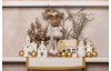 Vánoční dekorace/svícen Domek 14,5 cm, krémový