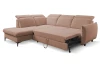 Rohová sedačka Glow, světle lososová látka, levý roh