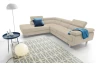 Rohová sedací souprava Lotos, béžová tkanina, levý roh