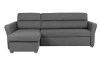 Rohová sedací souprava Livia, tmavě šedá látka, levý roh