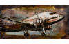 Kovový obraz na zeď Letadlo veterán 80x40 cm, vintage