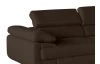 Rohová sedací souprava Lotos, tmavě hnědá tkanina, pravý roh